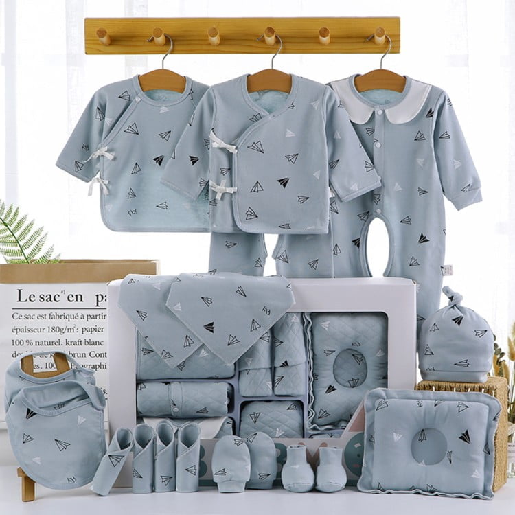 18/22 Pieces Newborn Clothes Baby Gift Pure Cotton Baby Set 0-12 Months Autumn And Winter Kids Clothes Suit Unisex Without Box