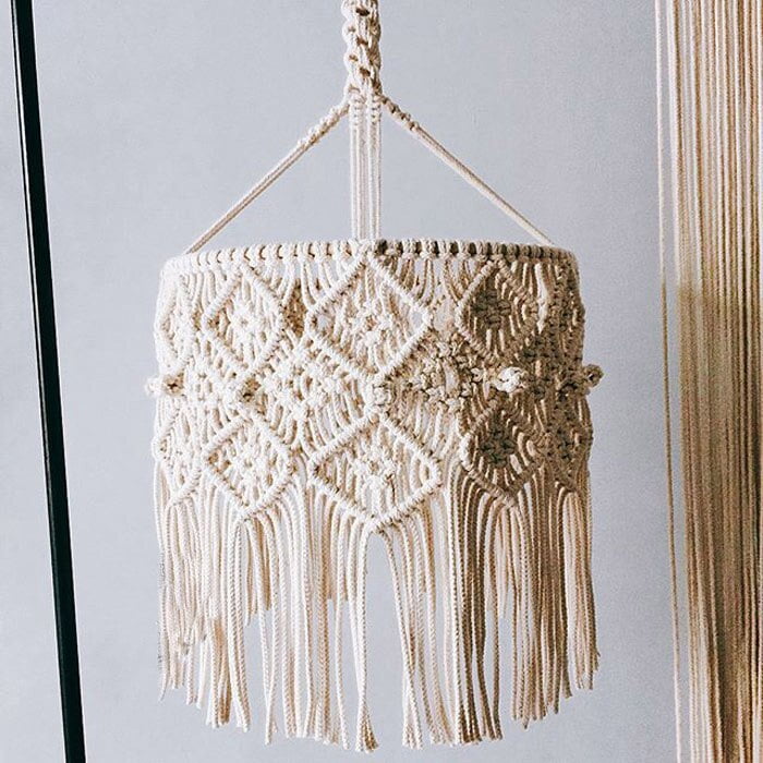 Boho Decor Macrame Tapestry Wall Hanging Hand-woven Chandelier Lampshade House Model Room Coffee Restaurant Decor Wall Tapestry