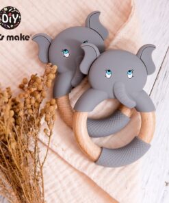 Elephant Teething Toy Beech Wood Ring