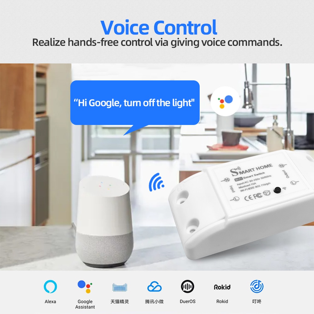 Smart Home Remote Switch Breaker Wifi Wireless Domotic LED Light Controller Module Alexa Google