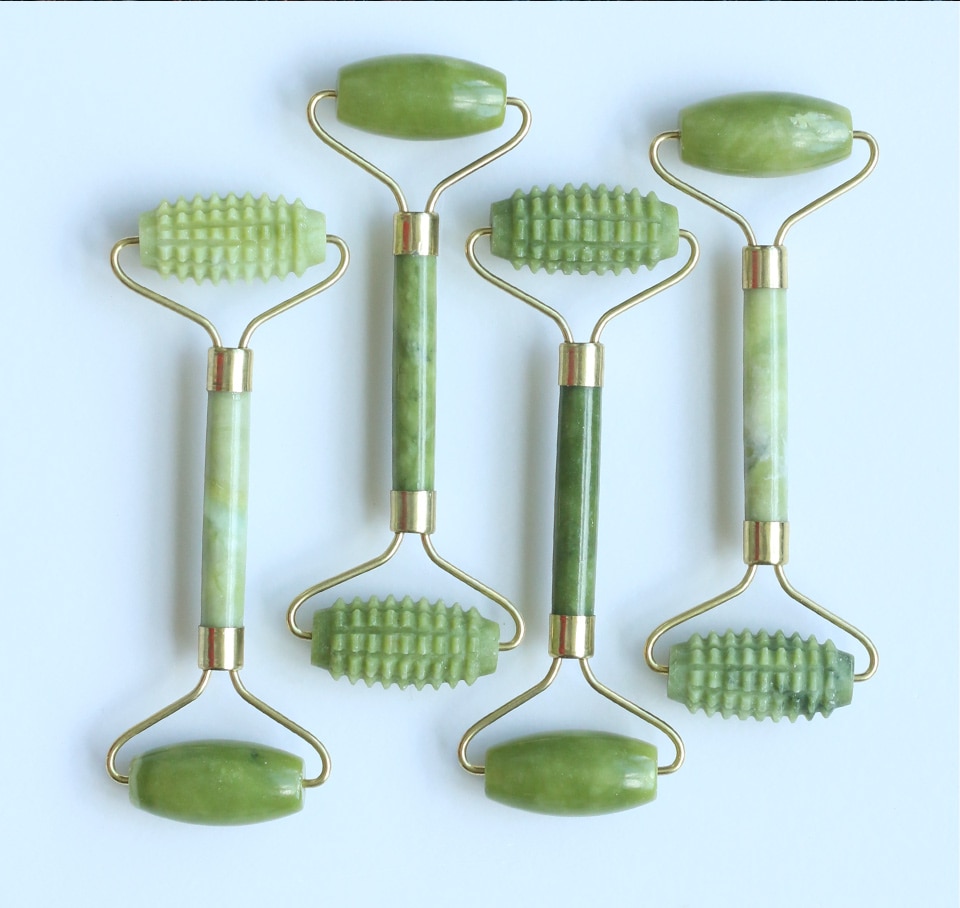 Natural Jade Stone Facial Roller Massager, Scraper Lift Beauty Slimming Tools Skin Relaxation