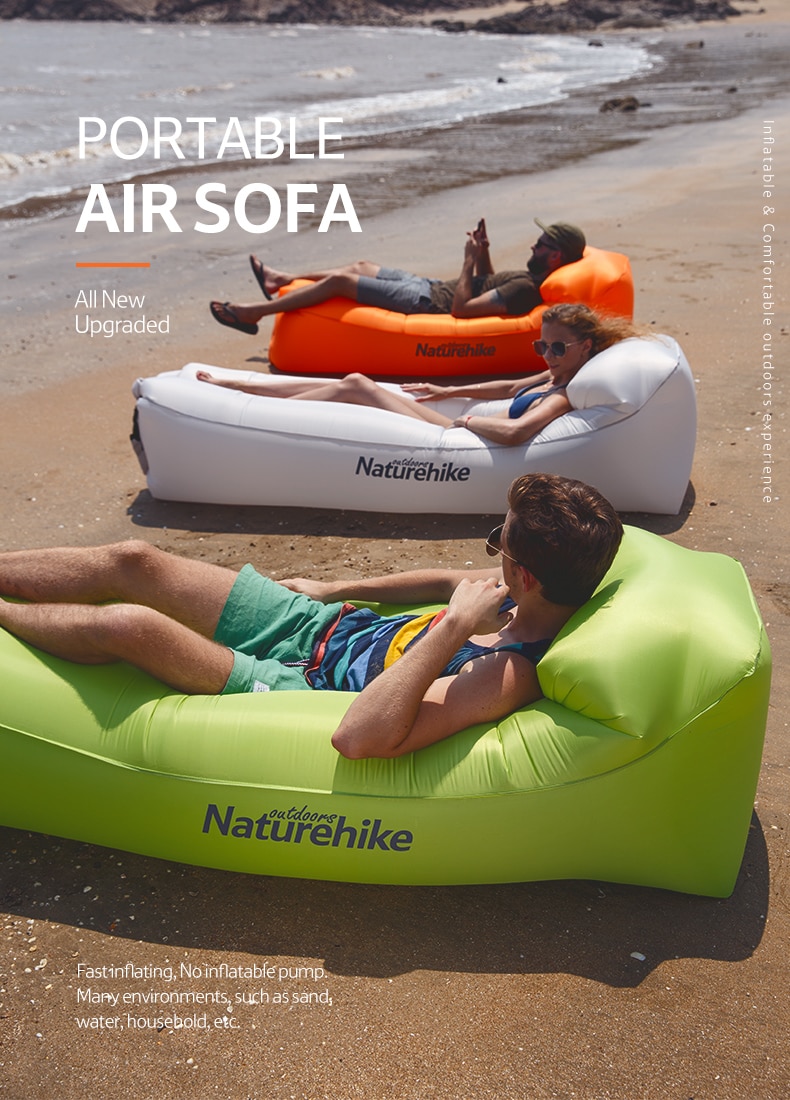 Naturehike Inflatable Camping Air Sofa Lazy Bag Banana Inflatable Sleeping Bag Blow up Couch Camping Lounge Chair Air Sofa Air Lounger